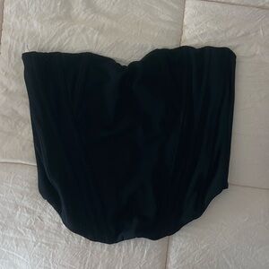 White fox black corset top